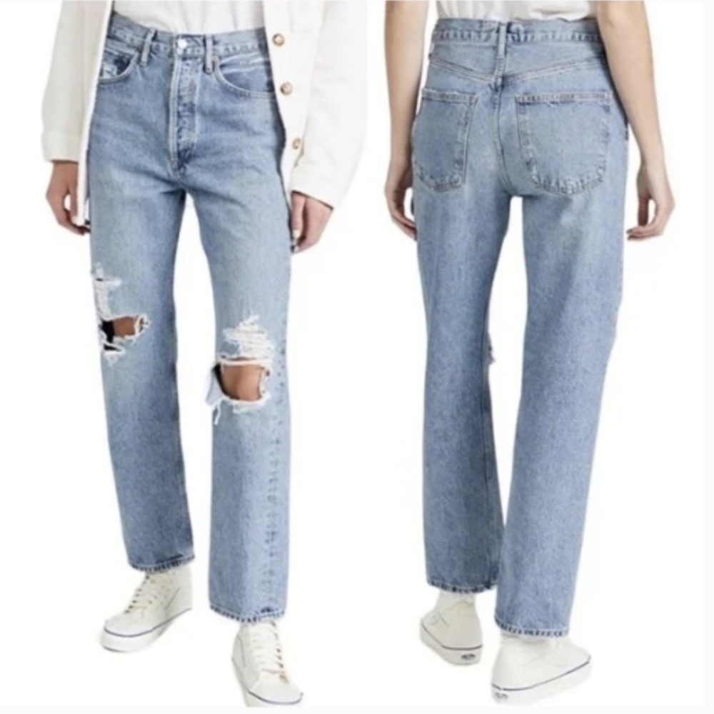 AGOLDE 90's Mid Rise Loose Fit Jeans in Fall Out Size 23